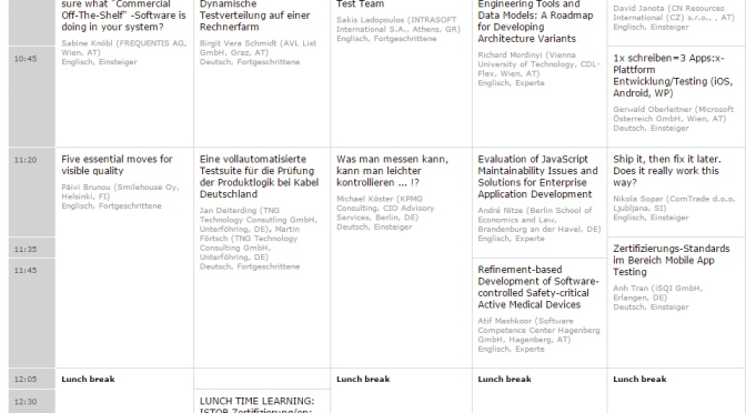 Abschlussbericht Software Quality Days 2015 (Wien)